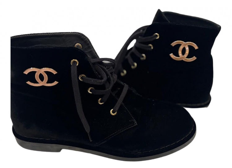 CHANEL PreOwned 1990s Logo Ankle Boots  Farfetch